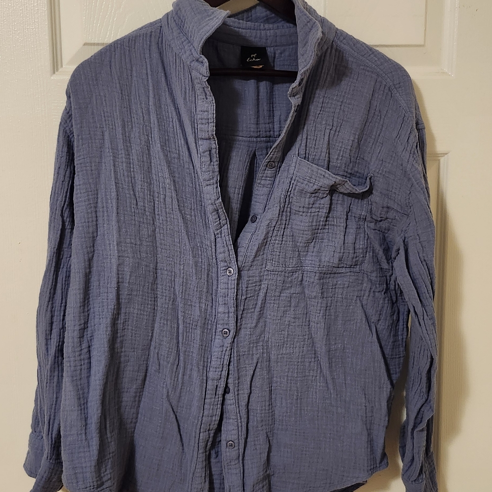 Echo Light Blue Textured Shirt